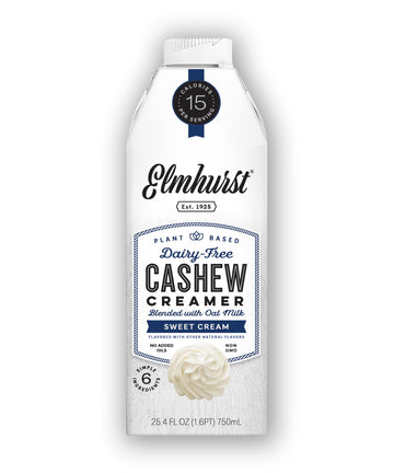 Elmhurst Milked - Sweet Cream Cashew Creamer 25.4 Ounce (Pack of 6)