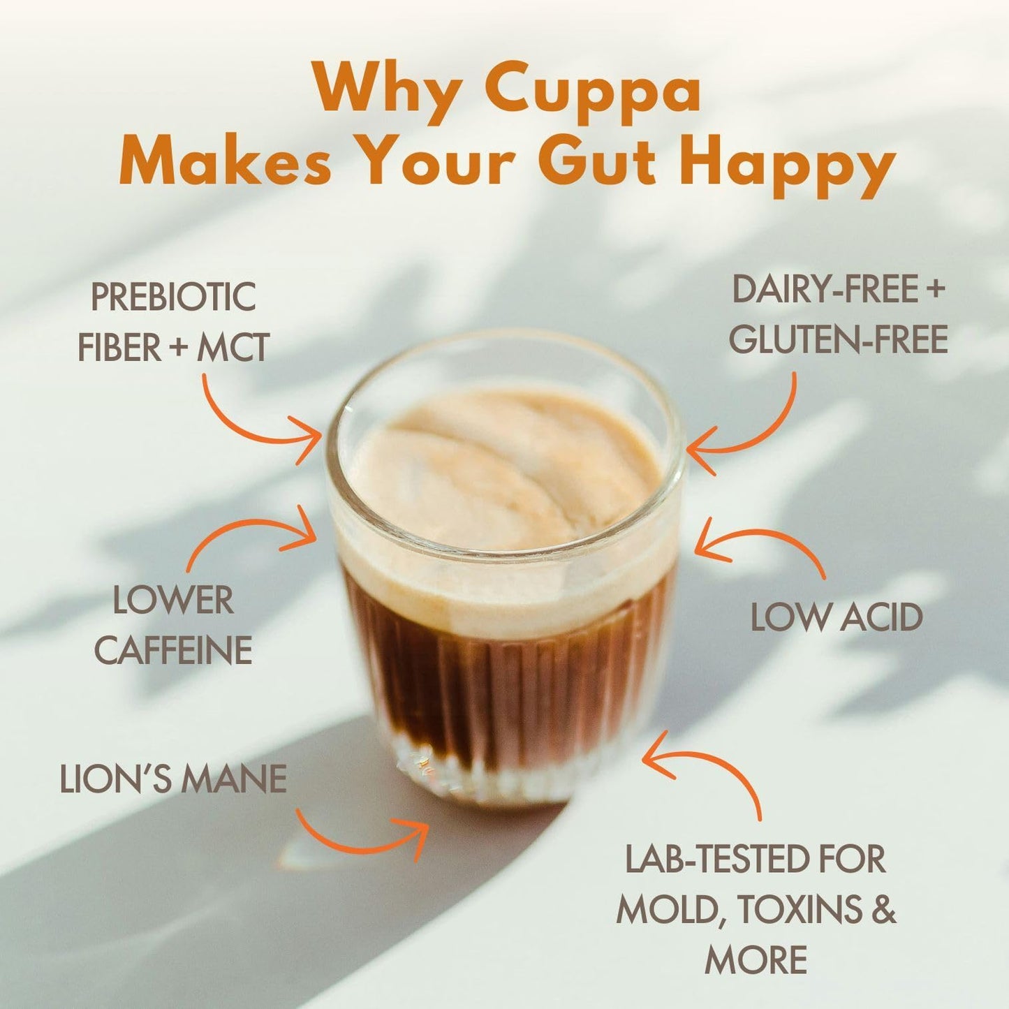 Cuppa Healthy Mushroom Insant Coffee with Lions Mane & Ashwagandha for All Day Energy & Focus - No Crash or Jitters - Nootropics for Brain Health  Gut Health  Immunity  Stress  Memory + Mood (30 Servings  Pumpkin Spice)