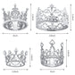 4 Pieces Silver Crown Cake Topper Birthday Mini Flower Bouquet Crown Cupcake Toppers Crystal Pearl Tiara Wedding Crown Cake Top
