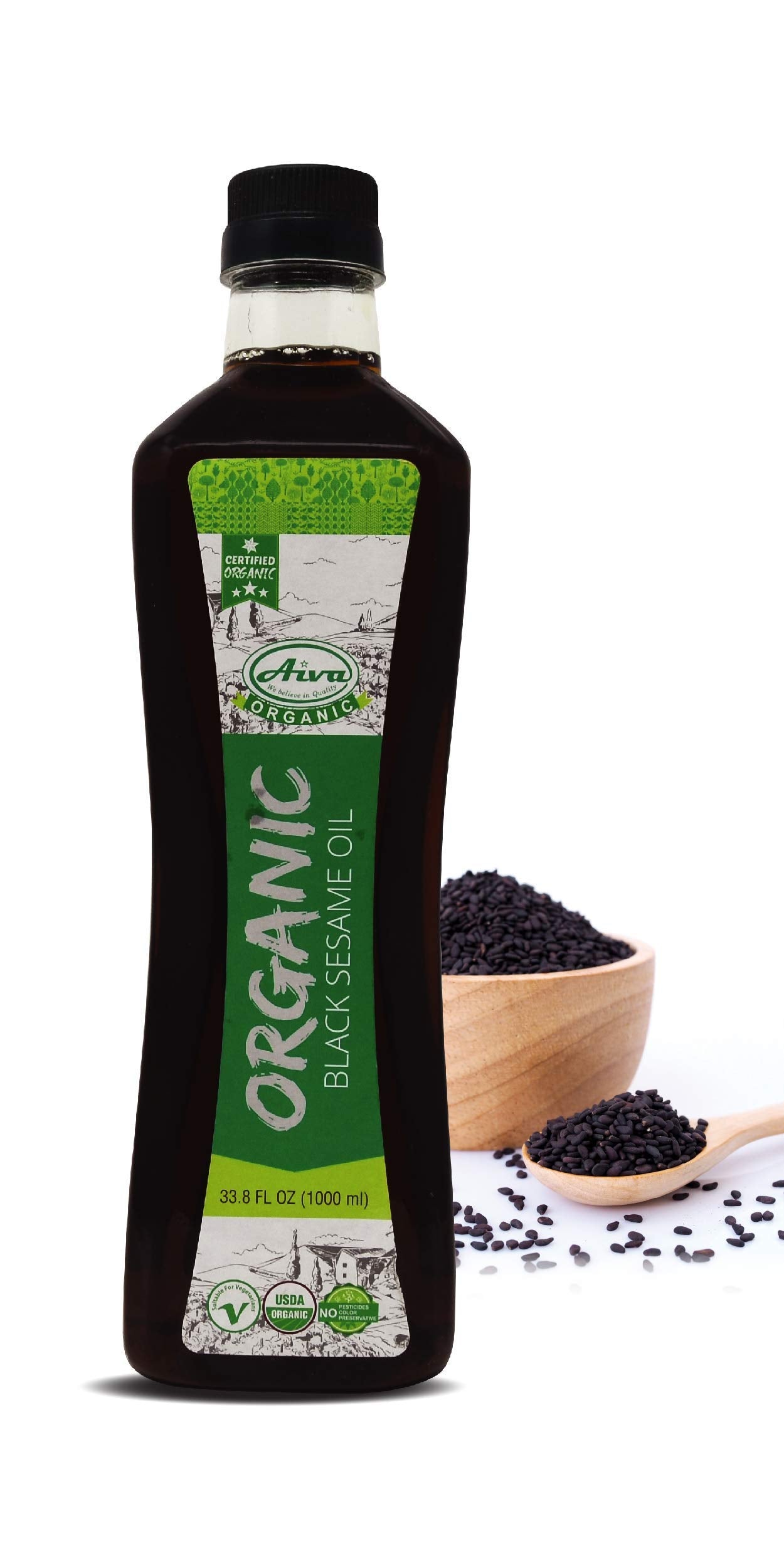 AIVA - Organic Black Sesame Oil 33.8 fl oz (1.0 L)