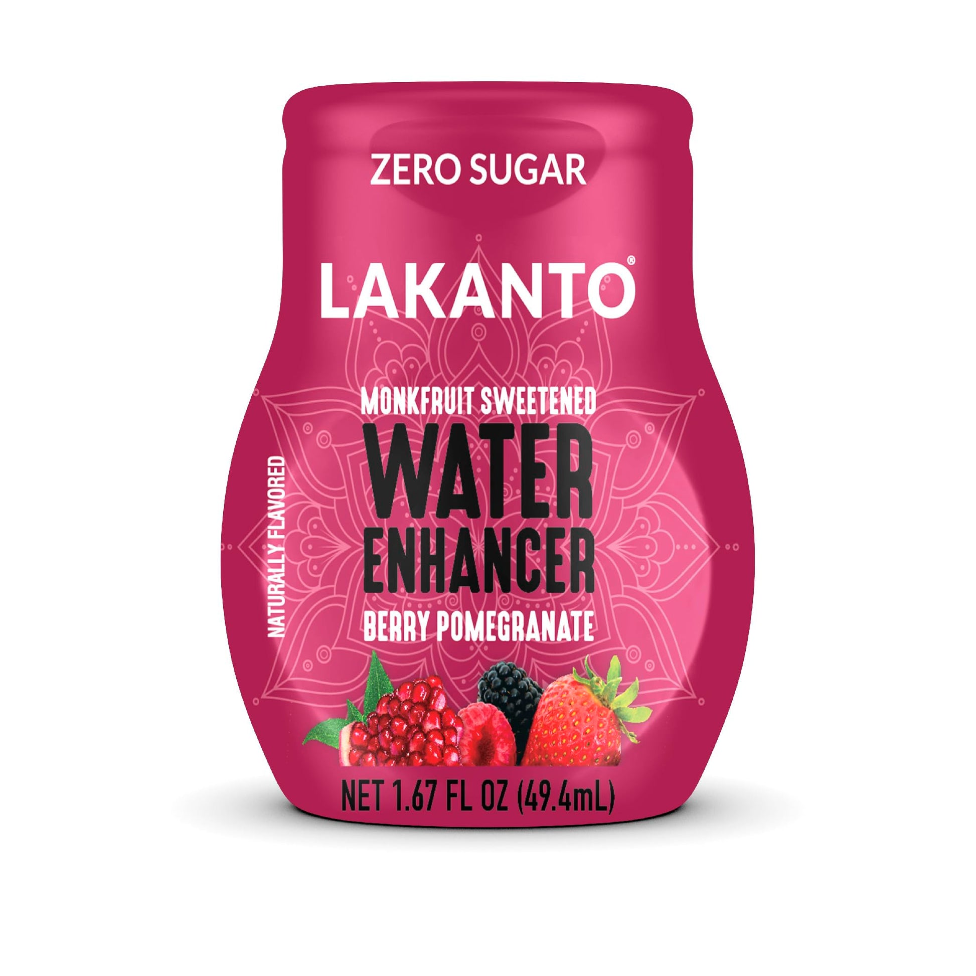 Lakanto Sugar Free Water Enhancer - Sweetened With Monk Fruit Sweetener And Erythritol, On The Go Liquid H2O Hydration, Zero Sugar, Naturally Flavored - Berry Pomegranate (1.67 Fl Oz - Pack Of 1)