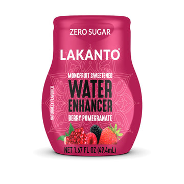 Lakanto Sugar Free Water Enhancer - Sweetened With Monk Fruit Sweetener And Erythritol, On The Go Liquid H2O Hydration, Zero Sugar, Naturally Flavored - Berry Pomegranate (1.67 Fl Oz - Pack Of 1)