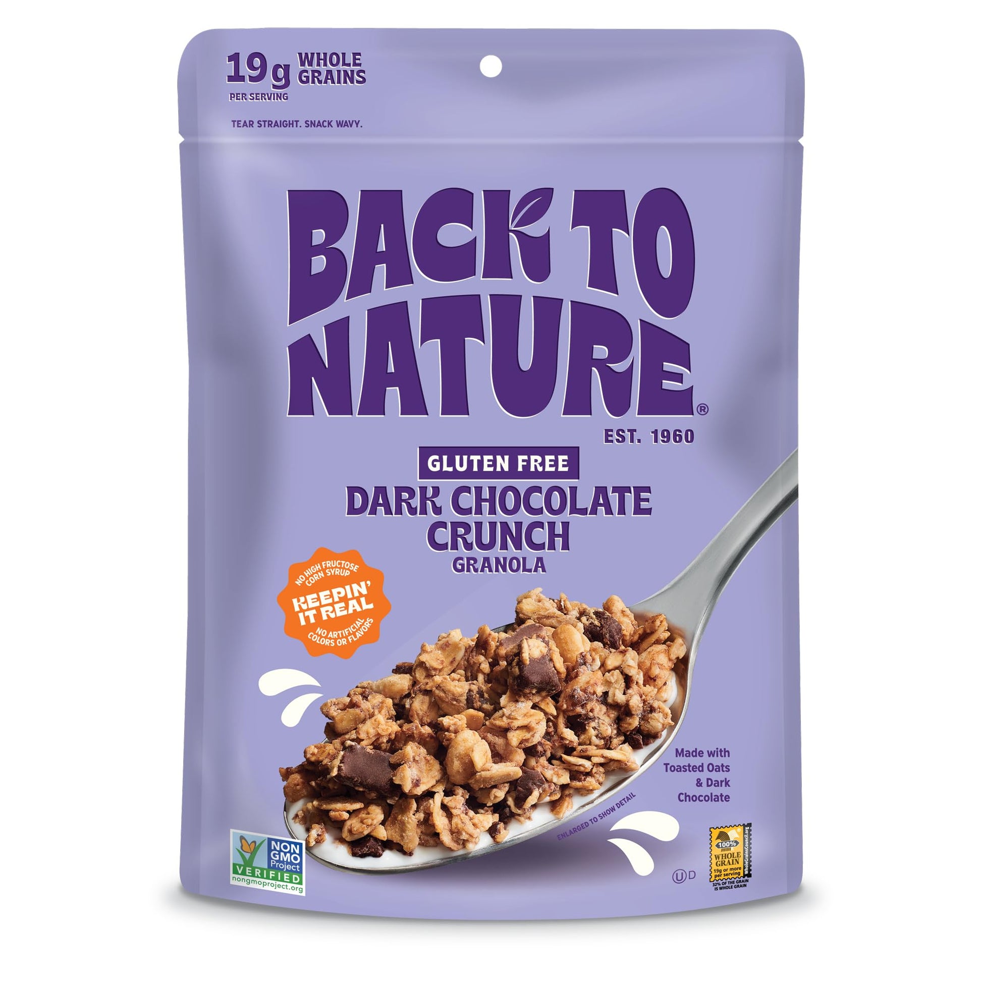 Back To Nature Granola Cereal - Gluten Free, Non-Gmo, Plant Based Snacks Made With Whole Grain Rolled Oats - Chocolate Delight, 11 Ounce (Pack Of 6)