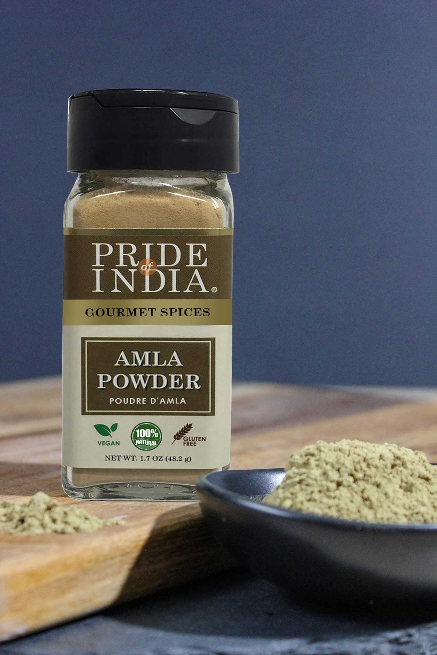 Pride Of India Amla Powder - Gourmet Spice - Antioxidant Rich - 1.7 oz - Gluten Free - Easy to Use