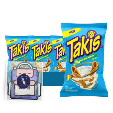 Takis Buckin Ranch Tortilla Chips Bundle, 4-Pack of 9.9 oz Sharing Size Bags, Hot Chili Pepper Flavor