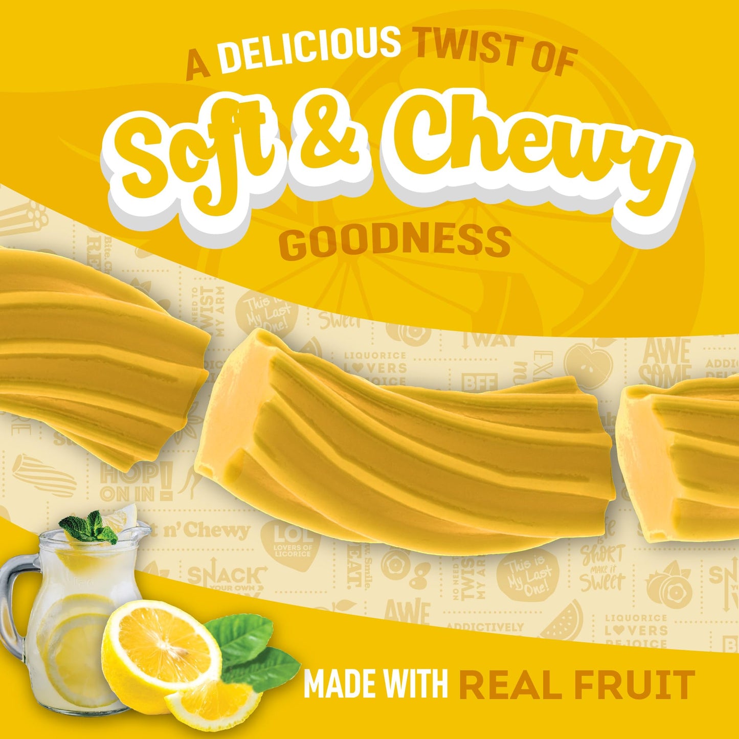 Wiley Wallaby Licorice 7.05 Ounce Classic Gourmet Soft & Chewy Australian Lemonade Licorice Candy Twists, 1 Pack