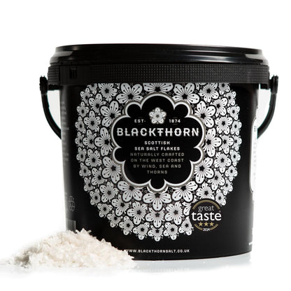 Blackthorn Scottish Gourmet Sea Salt Flakes - Natural and Unrefined, 50oz Resealable Tub