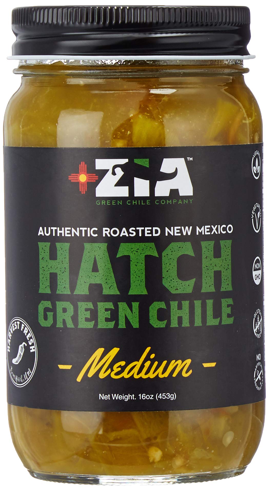 Zia Green Chile Company Flame-Roasted Green Chile Peppers, Diced, Vegan & Gluten-Free, 16oz
