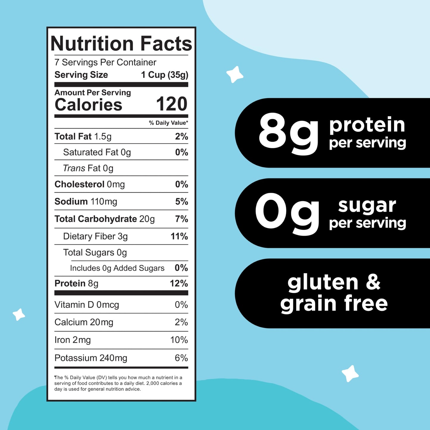 Three Wishes Grain-Free & Protein Cereal - Healthy, Sugar-Free & Gluten-Free Breakfast Cereal - Low Carb, Plant-Based, Vegan & N