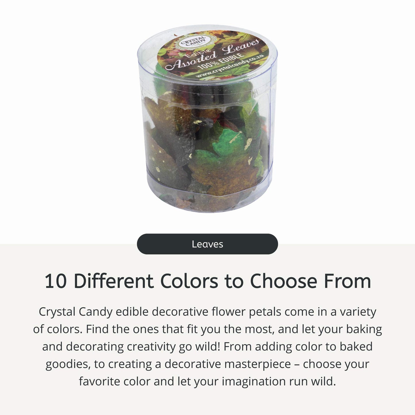 CRYSTAL CANDY Edible Leaves, 6g Jar, Paper Material, Green Leaves