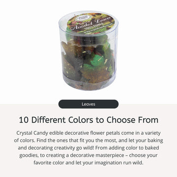 CRYSTAL CANDY Edible Leaves, 6g Jar, Paper Material, Green Leaves