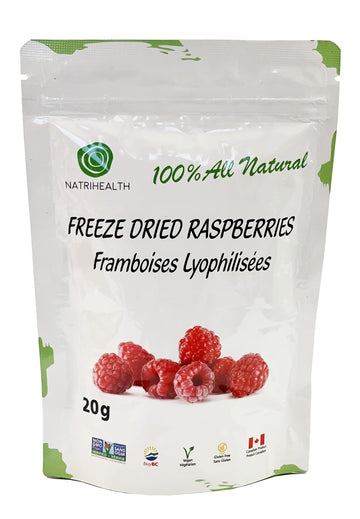 100% Canada Raspberries - Natrihealth Freeze Dried Raspberries 20G