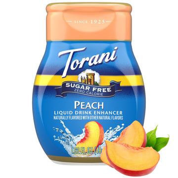 Torani Sugar Free Peach Liquid Drink Enhancer  Water Flavoring 2-Pack  1.62 Oz Ea
