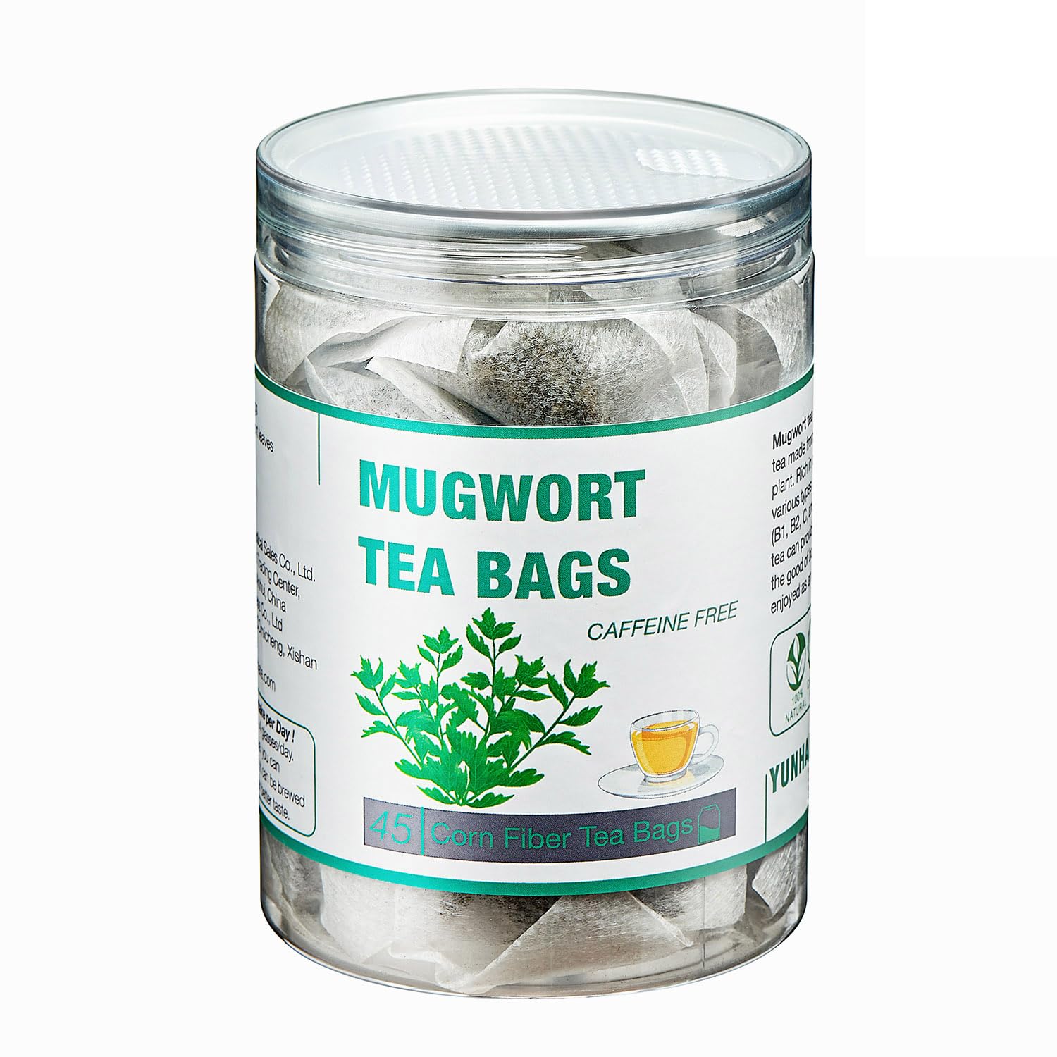 45 Mugwort Tea Bags | Natural Dried Chinese Mugwort Herb Tea | Artemisia Wormwood Tea | Energy Blend Free  Help Sleep  Lucid Dreaming  Relax  Digestion