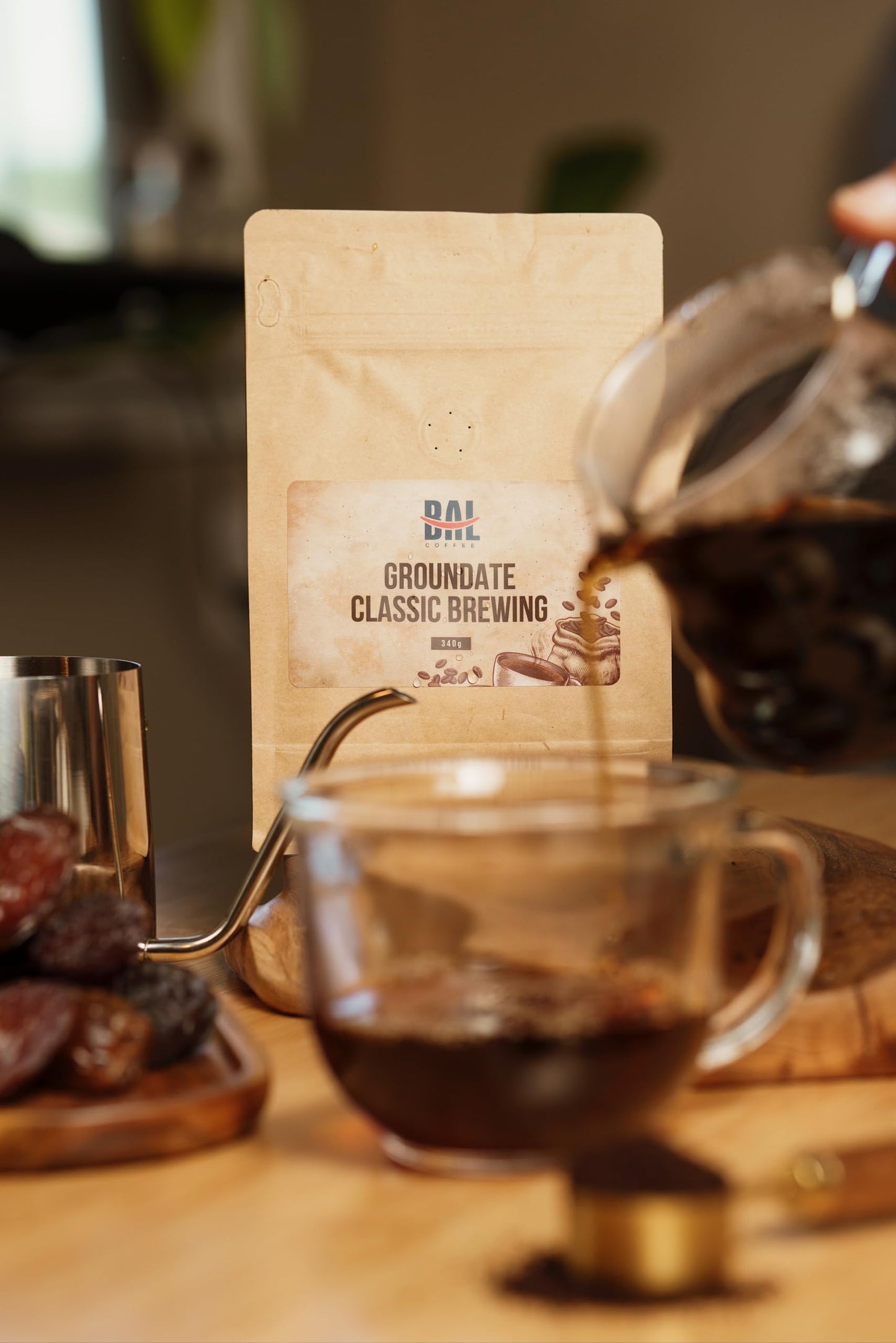 BAL Coffee Groundate - Caffeine-Free Coffee Alternative, Vegan-Friendly, Smooth Grind, 340 g