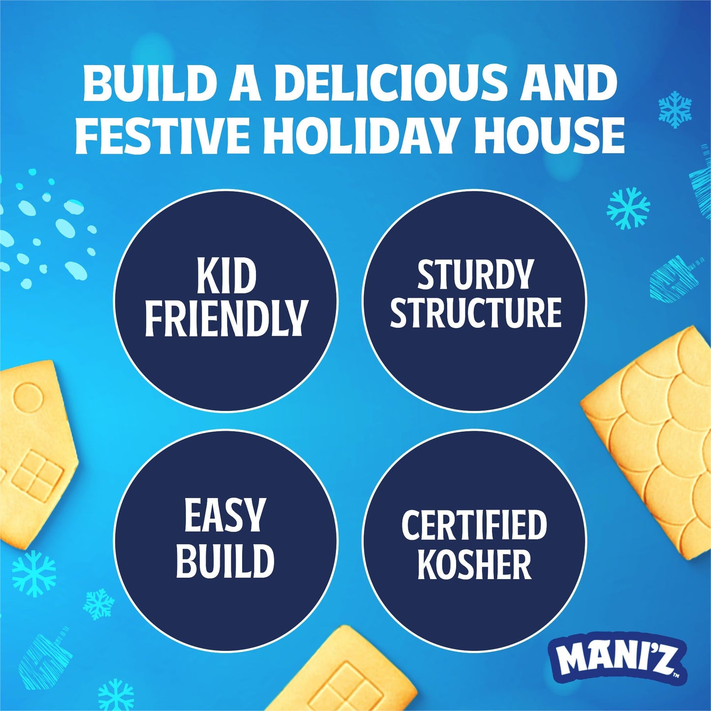 Do-It-Yourself Chanukah House Cookie Decorating Kit By Manischewitz, Easy Build Tray Included, Nut Free, Fun Hanukkah Activity F