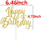 Notbadsys Happy Birthday Cake Decorations, Gold Double-Sided Glitter Letters, Birthday Party Supplies, Cake Topper Decorations (Gold)