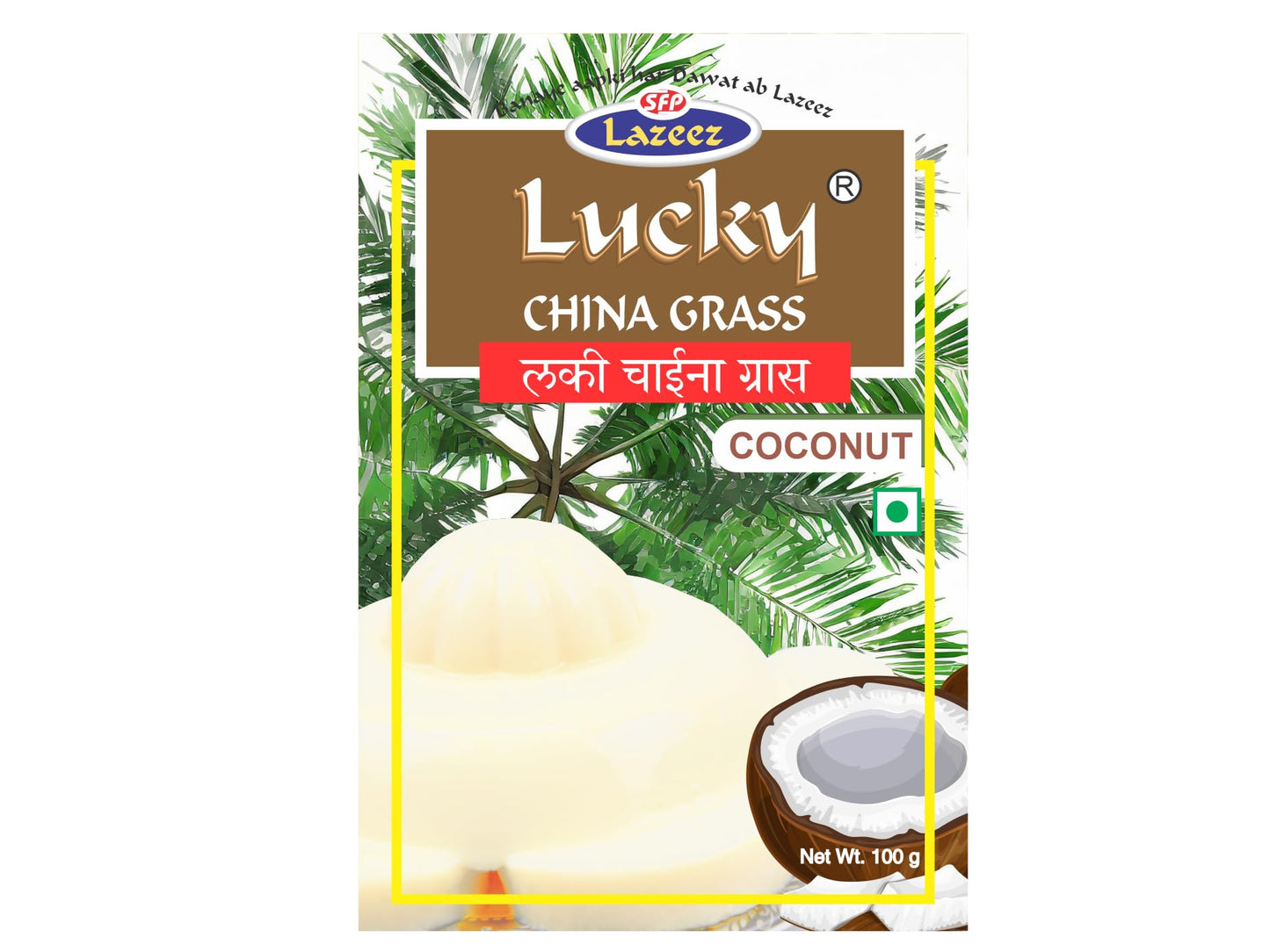 Lucky China Grass (Coconut Flavor 100 Gm)[Pack Of 5]