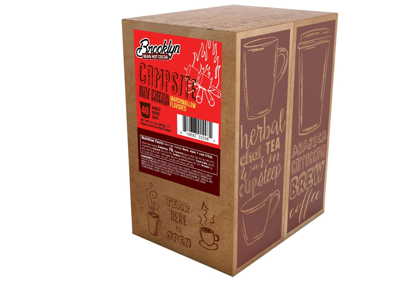 Brooklyn Beans Hot Cocoa Pods, Chocolate Marshmallow, Compatible with 2.0 K-Cup malt-inspired, 40 Count