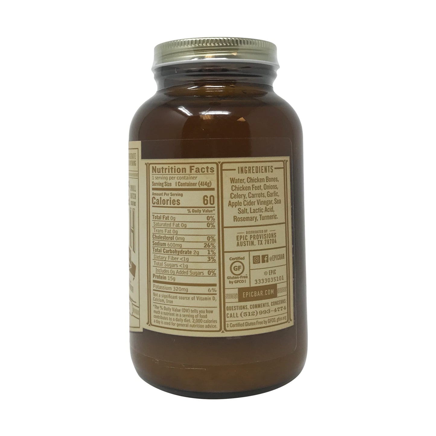 Epic Artisanal Bone Broth, Homestyle Savory Chicken, 14 oz.