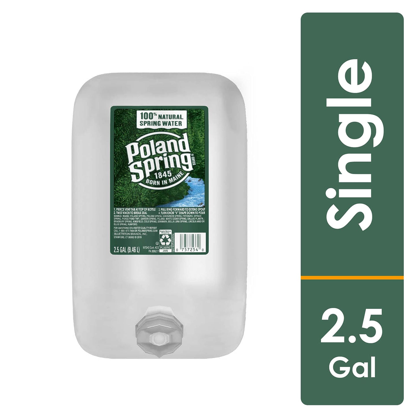 Poland Spring, Spring Water, 2.5 Gallon Jug