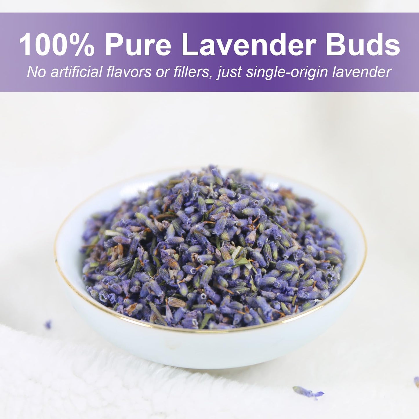 TEARELAE Lavender Tea Bags - Premium Dried Lavender Flower - Caffeine-Free - 40 Count