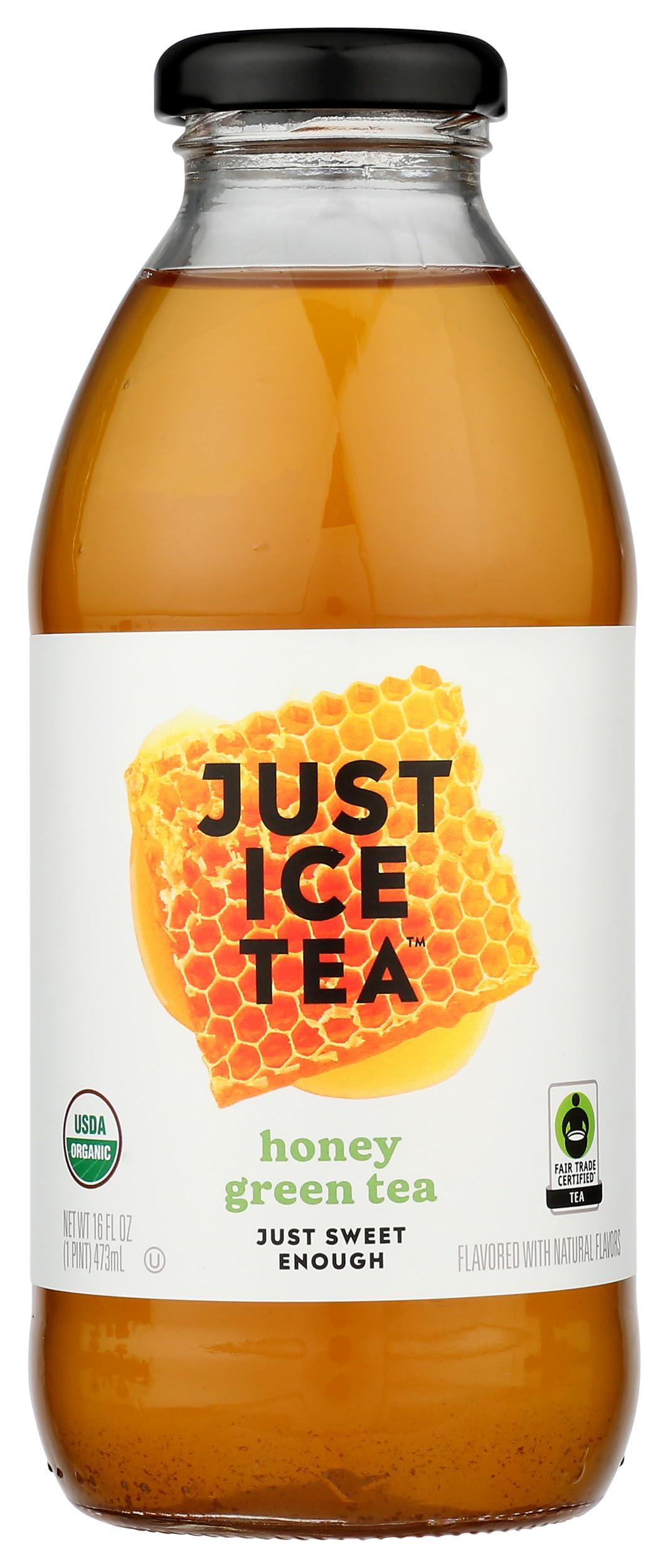 Eat The Change Just Ice Tea Organic Honey Green Tea, Kosher, 16 Fluid Ounces (Pack Of 12)