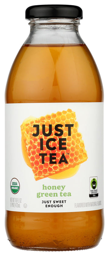 Eat The Change Just Ice Tea Organic Honey Green Tea, Kosher, 16 Fluid Ounces (Pack Of 12)