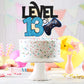 Level 13 Game Birthday Cake Topper - Video Game Boys 13Th Birthday Level Up Party Blue Cake Supplies - Game On Winner Gaming Party Decoration