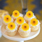 Keaziu Edible Daisy Cupcake Toppers - Gold Paper, 2x0.05 inches, 40 Pack for Parties, Showers, and Decorations