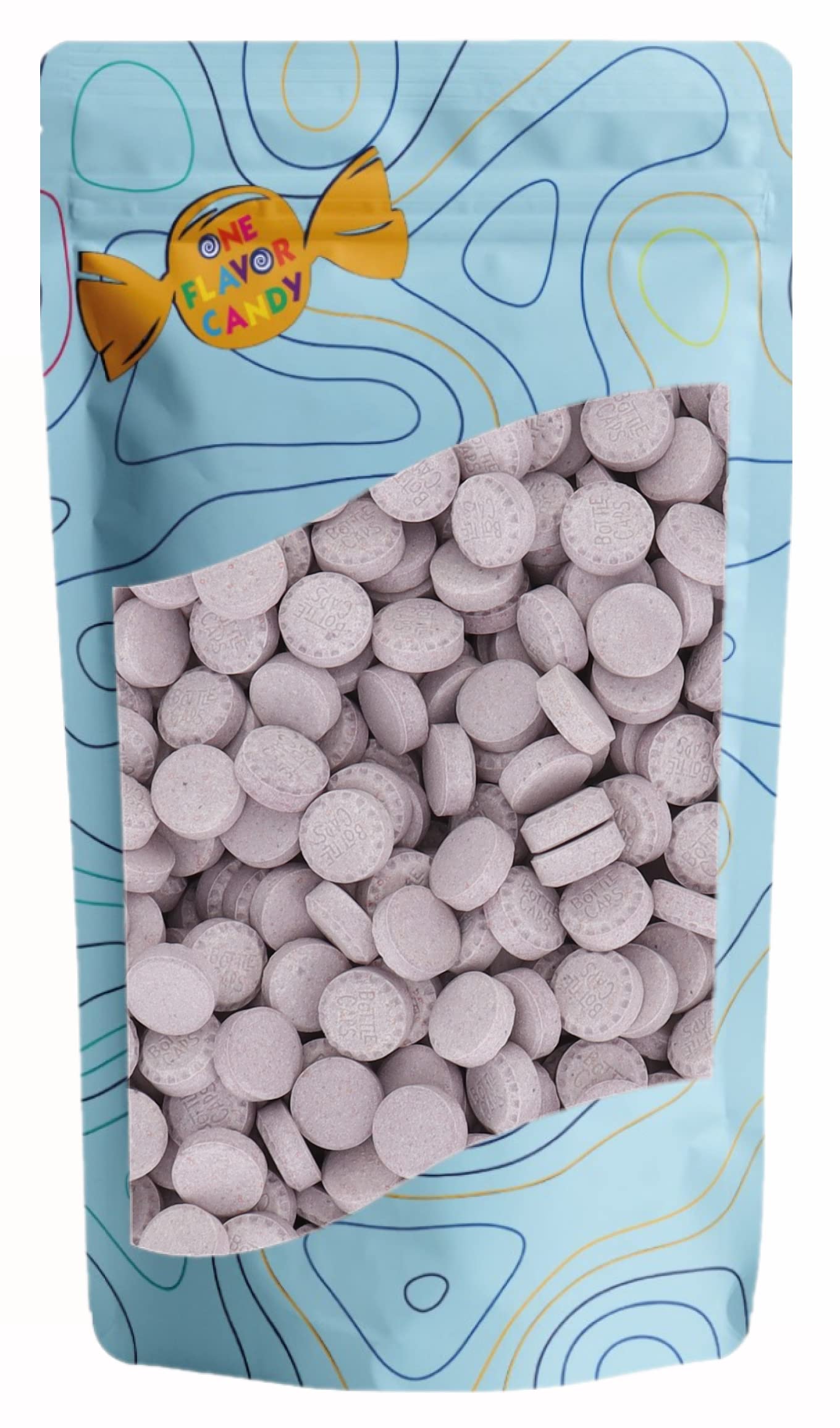 One Flavor Candy Bottle Caps Candy Candies Bulk in Resealable Bag (Grape, 1lb)
