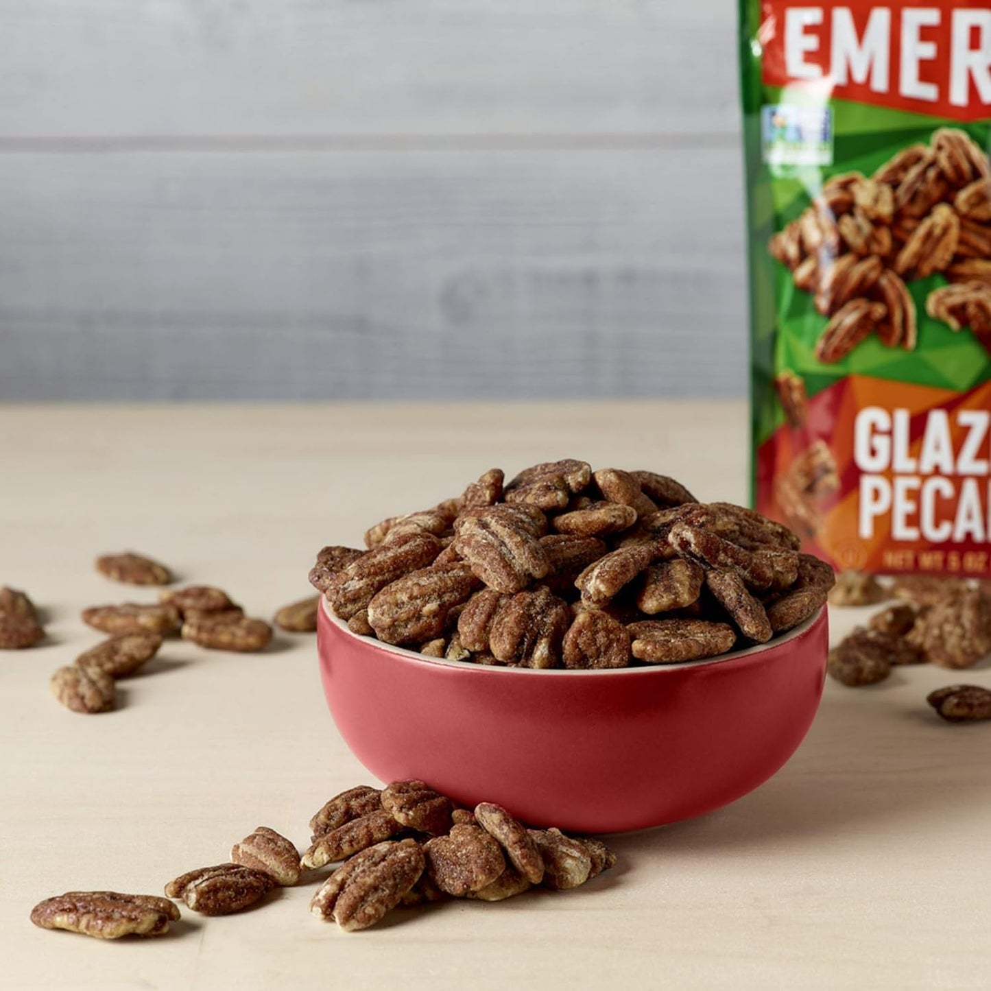 Emerald Glazed Pecans, 5 Ounce (Pack of 3) - Sweet and Crunchy Snack Nuts