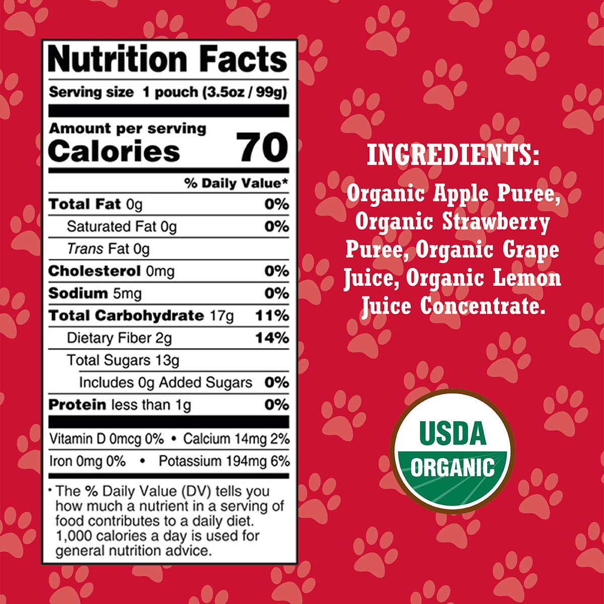 Paw Patrol Super Strawberry Organic Mixed Fruit Squeeze Pouch, 3.5 Ounce (Pack of 10)
