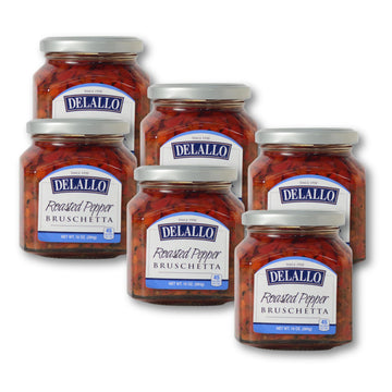 DeLallo Roasted Red Pepper Bruschetta, Gourmet Spread with Sweet Red Bell Peppers in Olive Oil, Non-GMO, Gluten Free, Kosher, Au