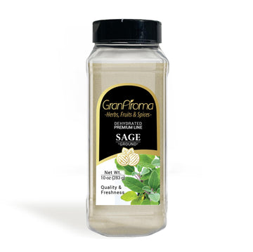 GranAroma Ground Sage, 10 oz, Earthy Flavor, Soups & Sauces, Versatile Herb