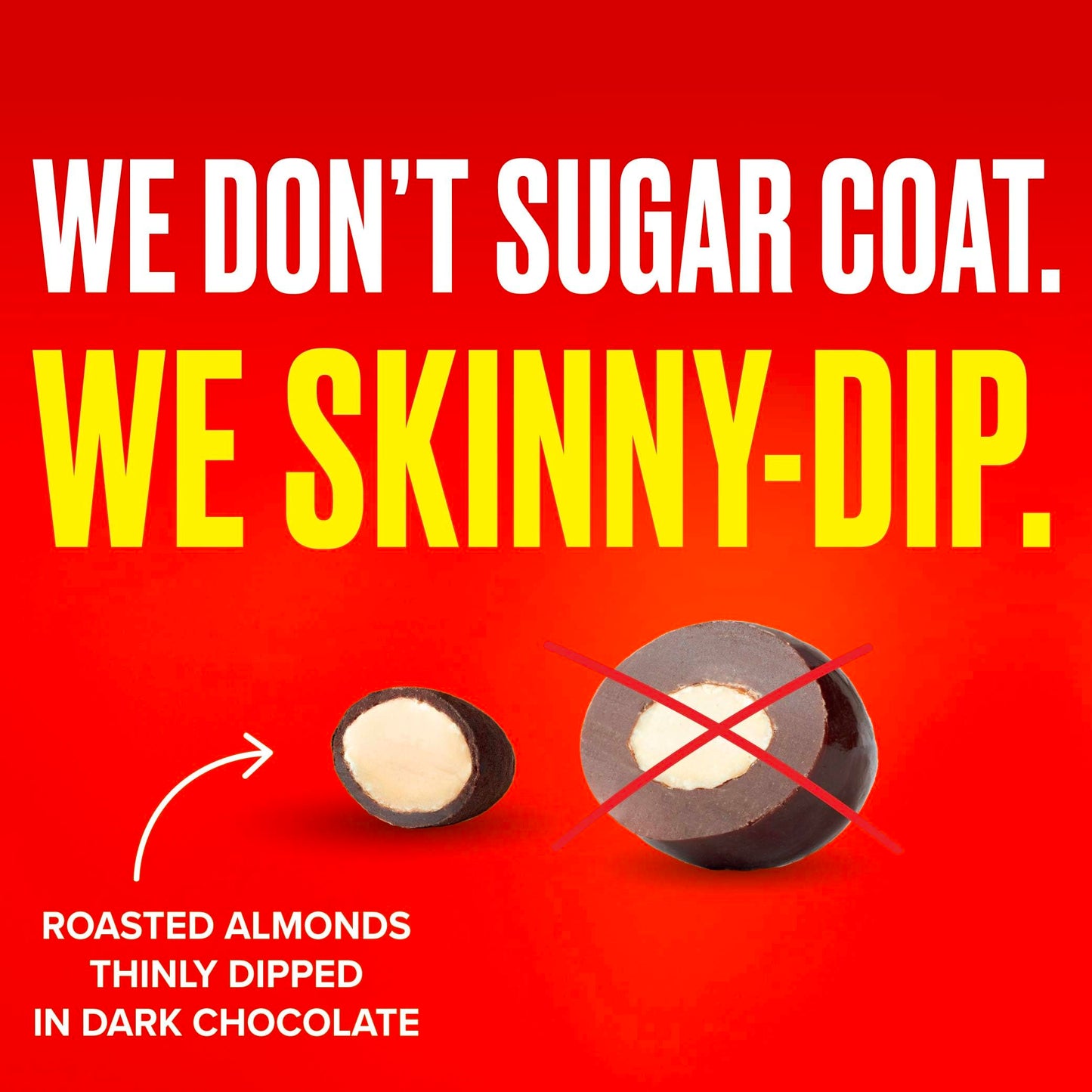 SkinnyDipped Dark Chocolate Peanut Butter Almonds, Healthy Snack, Plant Protein, Gluten Free, 3.5 oz Resealable Bags, (Pack of 5