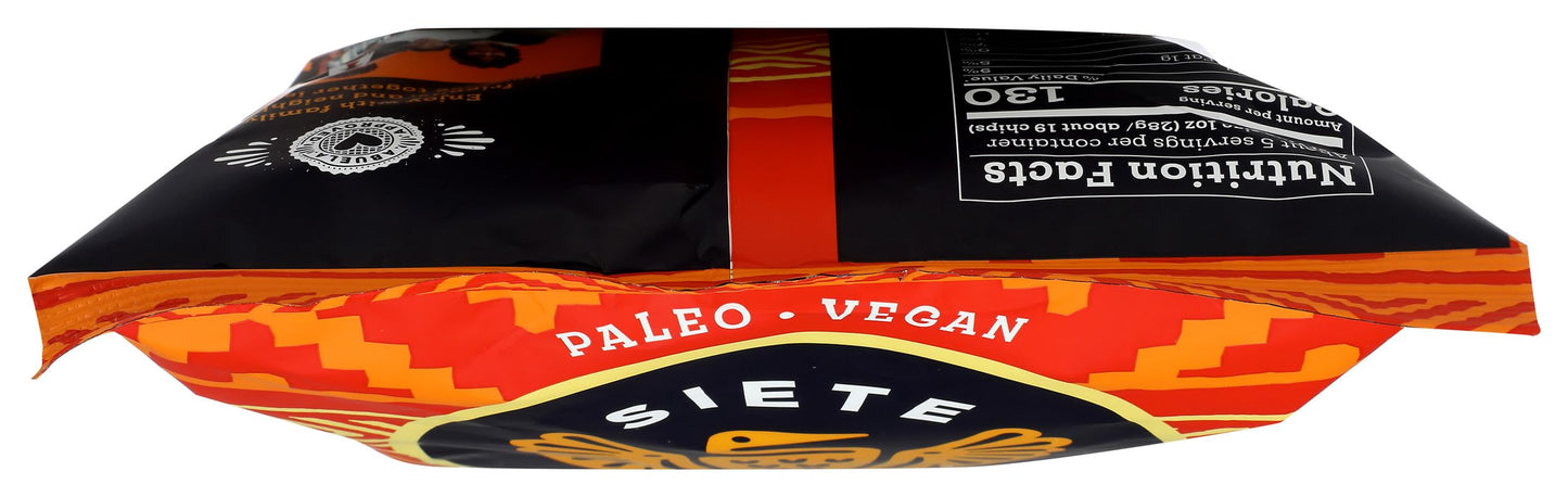 Siete Grain Free Tortilla Chips, Nacho Flavor, 5 Oz, Gluten-Free, Orange