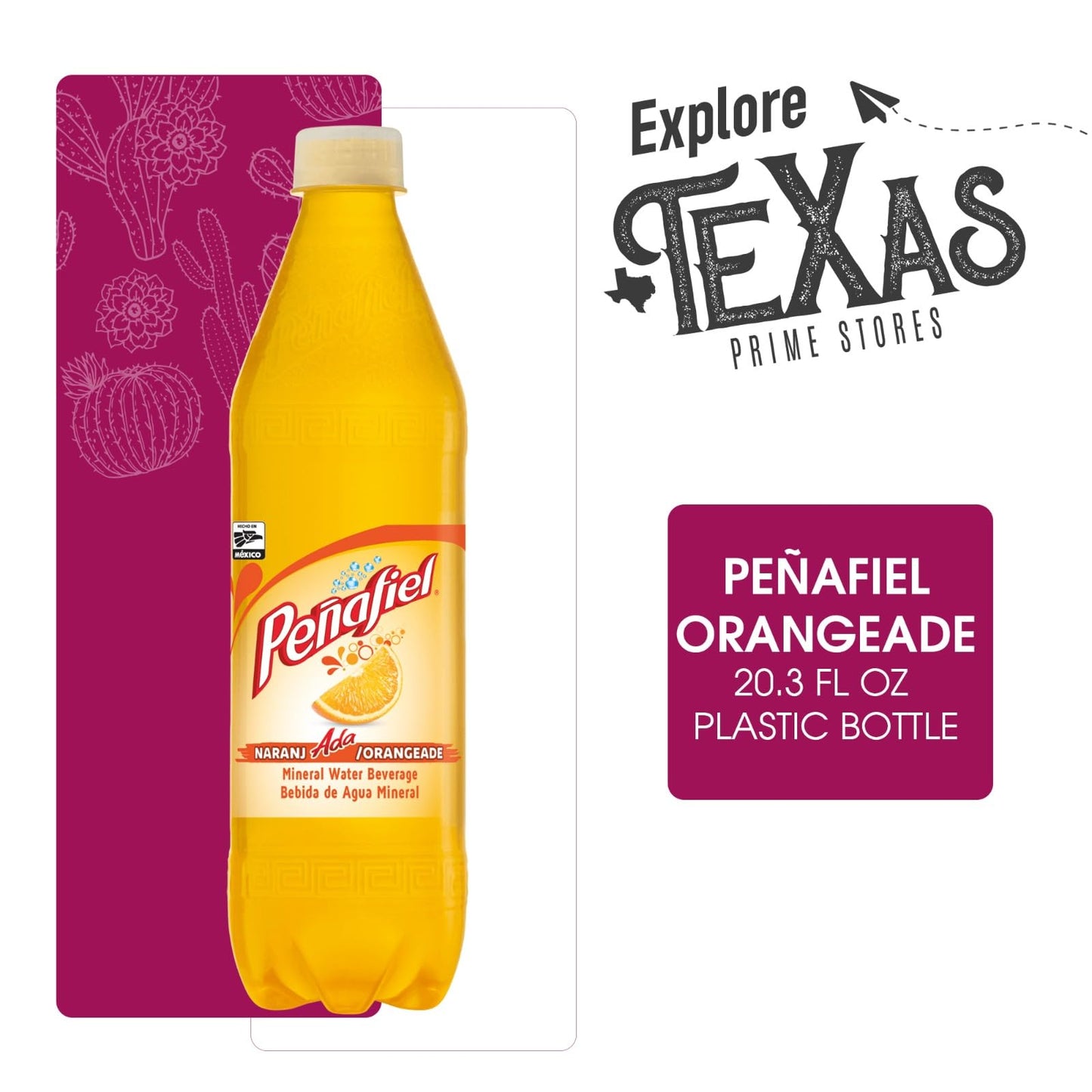 Unique Outlet Penafiel Orangeade Mineral Spring Water, 20.3 fl oz, 12 Pack, Imported from Mexico