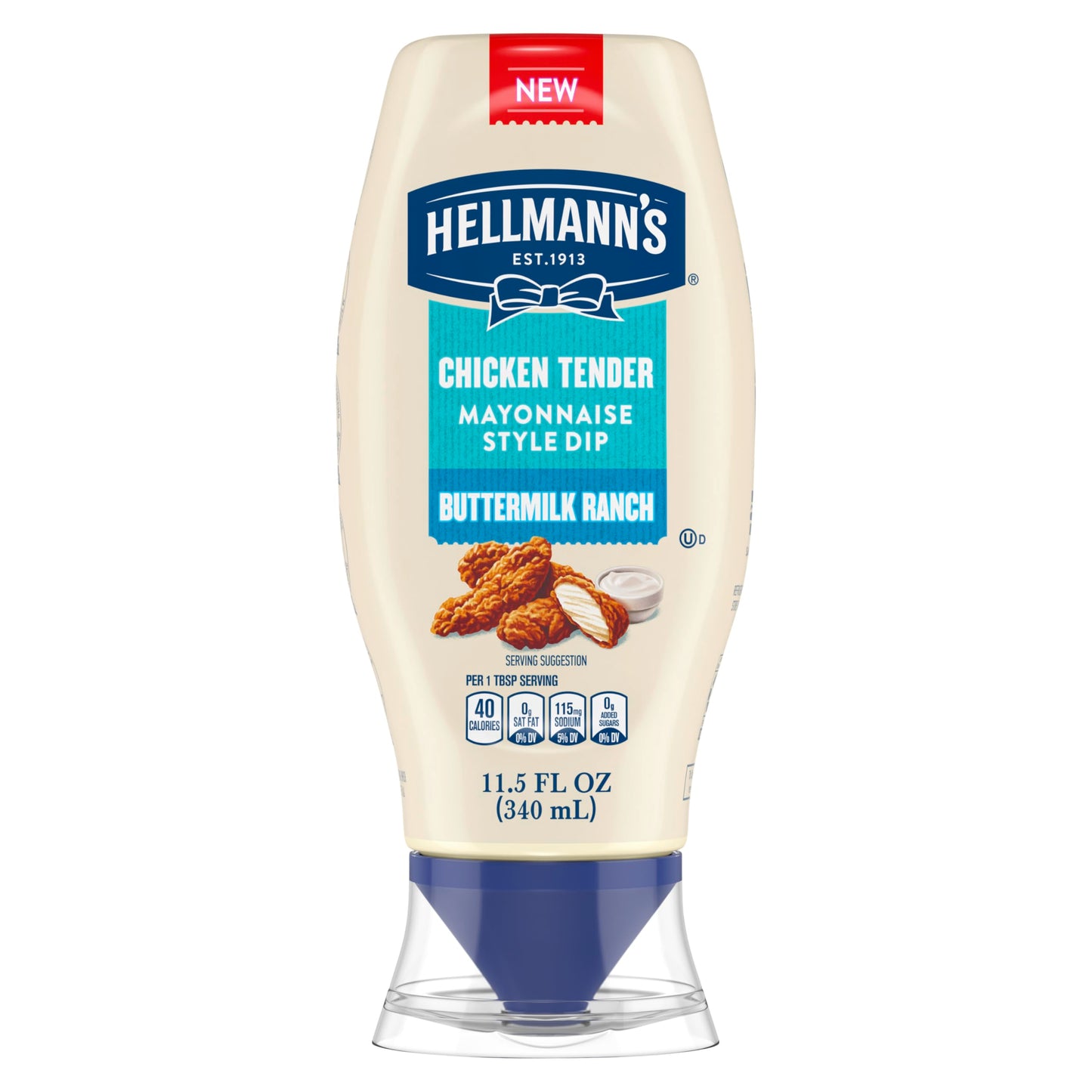 Hellmann's Buttermilk Ranch Chicken Tender Mayonnaise Style Dip Buttermilk Ranch Delicious Flavor No Artificial Flavors 11.5 Fl 