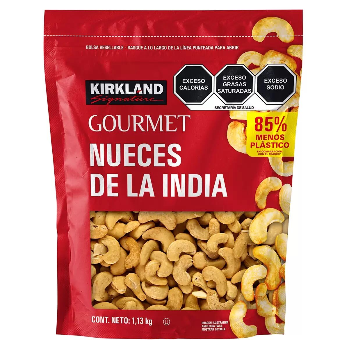 KIRKLAND Sea Salt Whole Cashews, Extra Fancy, 40 OZ (2.5 LBS), Roasted, Model MS65WW4