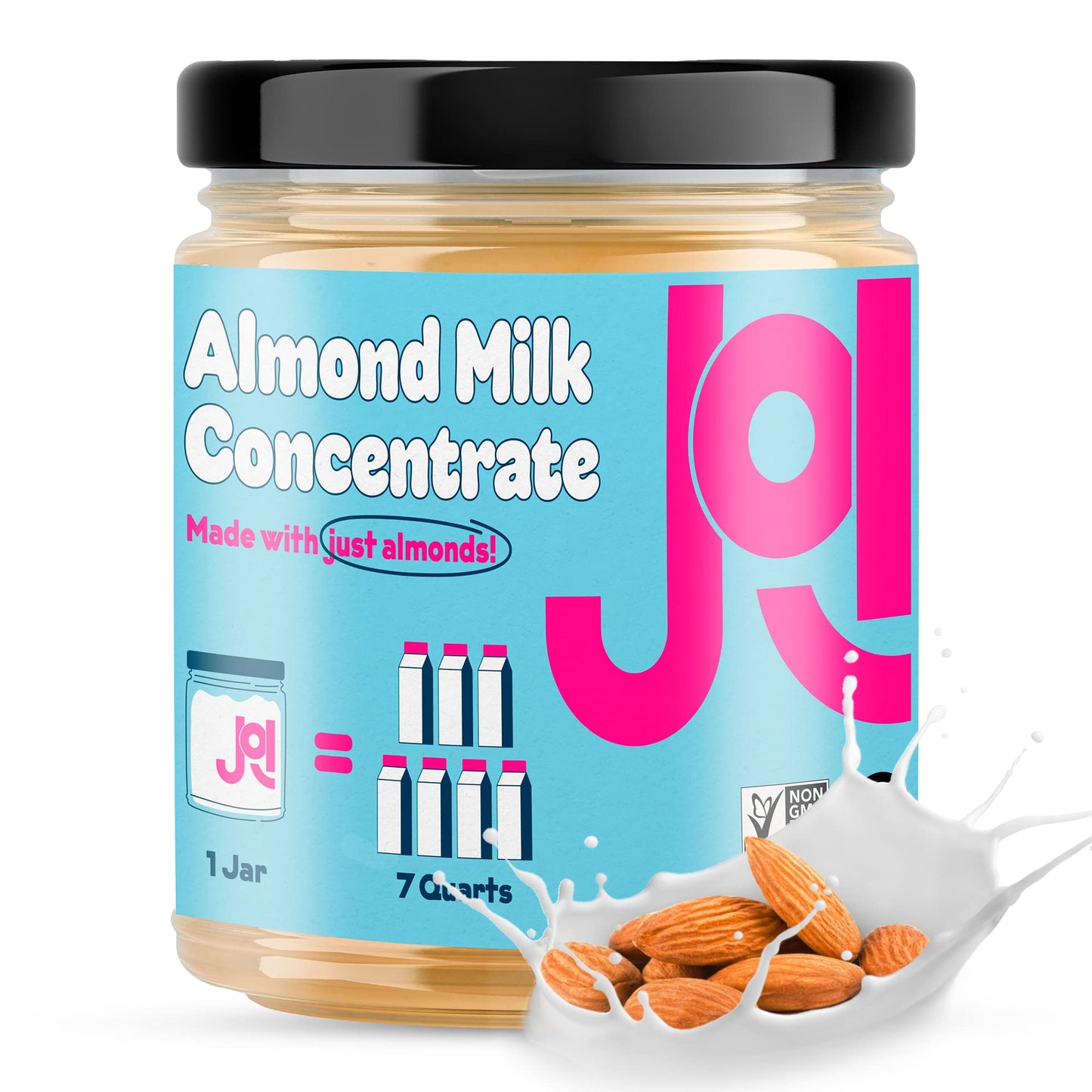JOI Almond Milk Base, Unsweetened Plain Concentrate - 27 Servings, Paste, Butter, Blend with Water to Make Up To 7 Plant Milk Qu