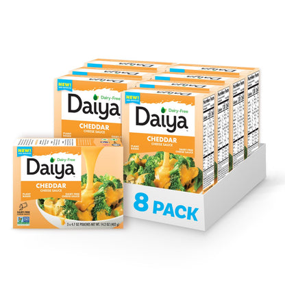 Dairy Free Cheddar Cheese Sauce, Plant Based Rich, Creamy, Cheesy Sauce, 14.2 oz (Pack of 8)
