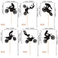 24 Pcs Motorcycle Cupcake Toppers Black Glitter Motocross Dirt Bike Party Cupcake Picks For Sports Motocross Theme Man Boy Birth