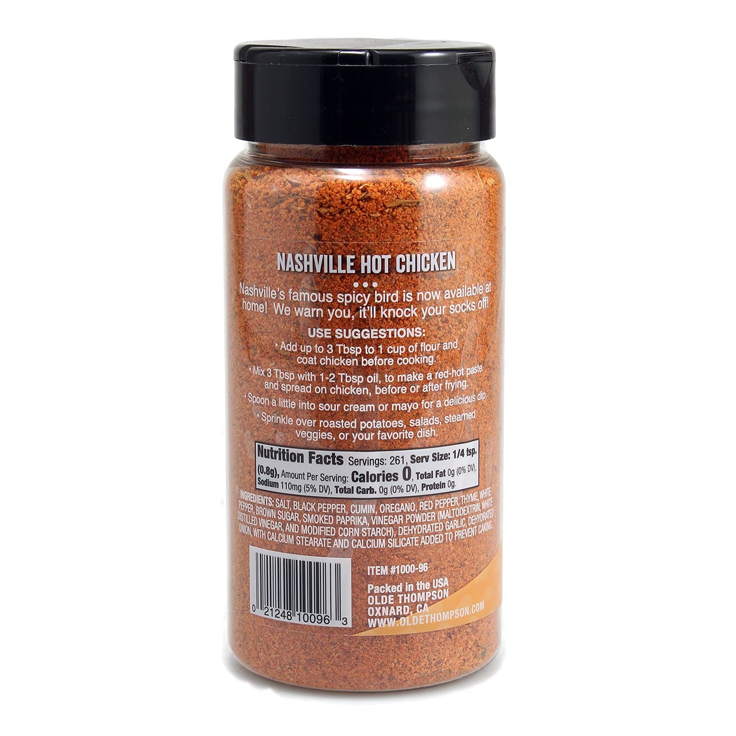 Olde Thompson Nashville Hot Chicken Seasoning, Flaming Hot Chicken Spice, 7.3 Ounce