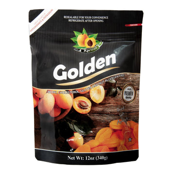 Golden Soft Dried Apricots - 12 oz (340 g), No Sugar Added Dried Fruit, Healthy Snack for Adults and Kids, Completely Free From 