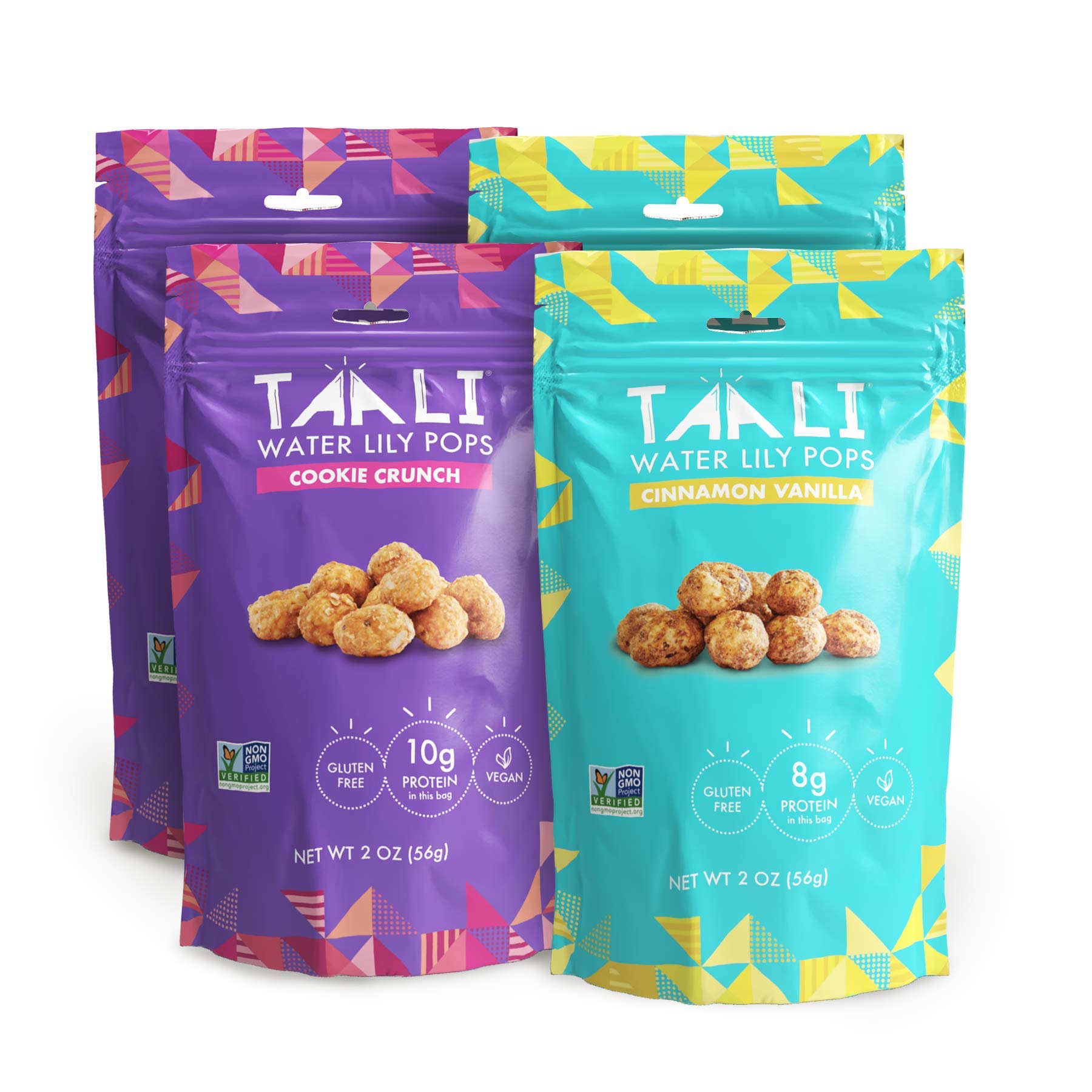 Taali Sweet Variety Water Lily Pops (4 Resealable Bags) - Roasted Fox Nuts Makhana Snack | Crunchy Indian Healthy Snacks | Prote
