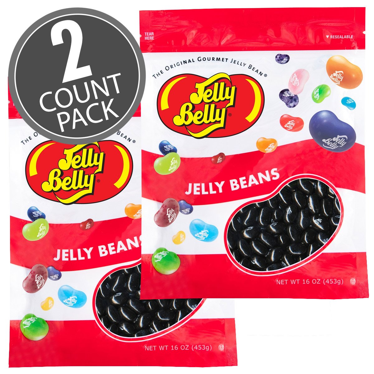 Jelly Belly Licorice Jelly Beans - 2 Pounds In Resealable Bags (2 X 16 Ounces) - Genuine, Official, Straight From The Source