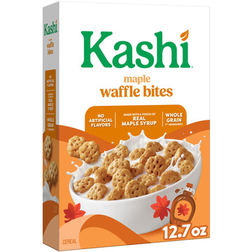 Kashi Breakfast Cereal  Whole Grain  Vegan  Maple Waffle Bites  12.7oz Box (1 Box)