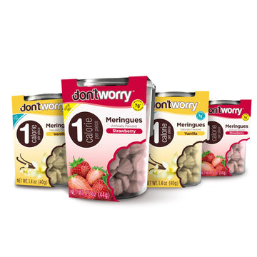 Don't Worry Keto Friendly Meringue Cookies - Strawberry & Vanilla Cookies, 4 Calorie Meringue Cookies, Low Carb Snacks, Healthy 