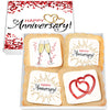 Happy Anniversary Cookies Gift Basket 4 Pack For Men Women Wife Husband Wedding Engagement Boyfriend Girlfriend Spouse | Nut Free | Kosher